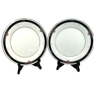 Noritake Etienne #7260 Fine Bone China Japan Salad Plates-Set of 2-Excellent!